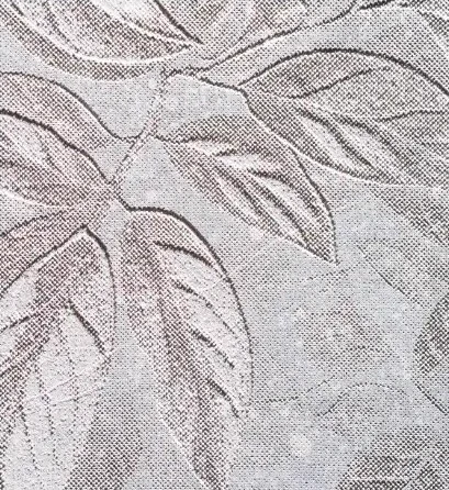Feuillage tropical gravé sur pierre claire