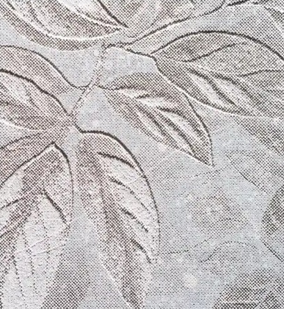 Feuillage tropical gravé sur pierre claire