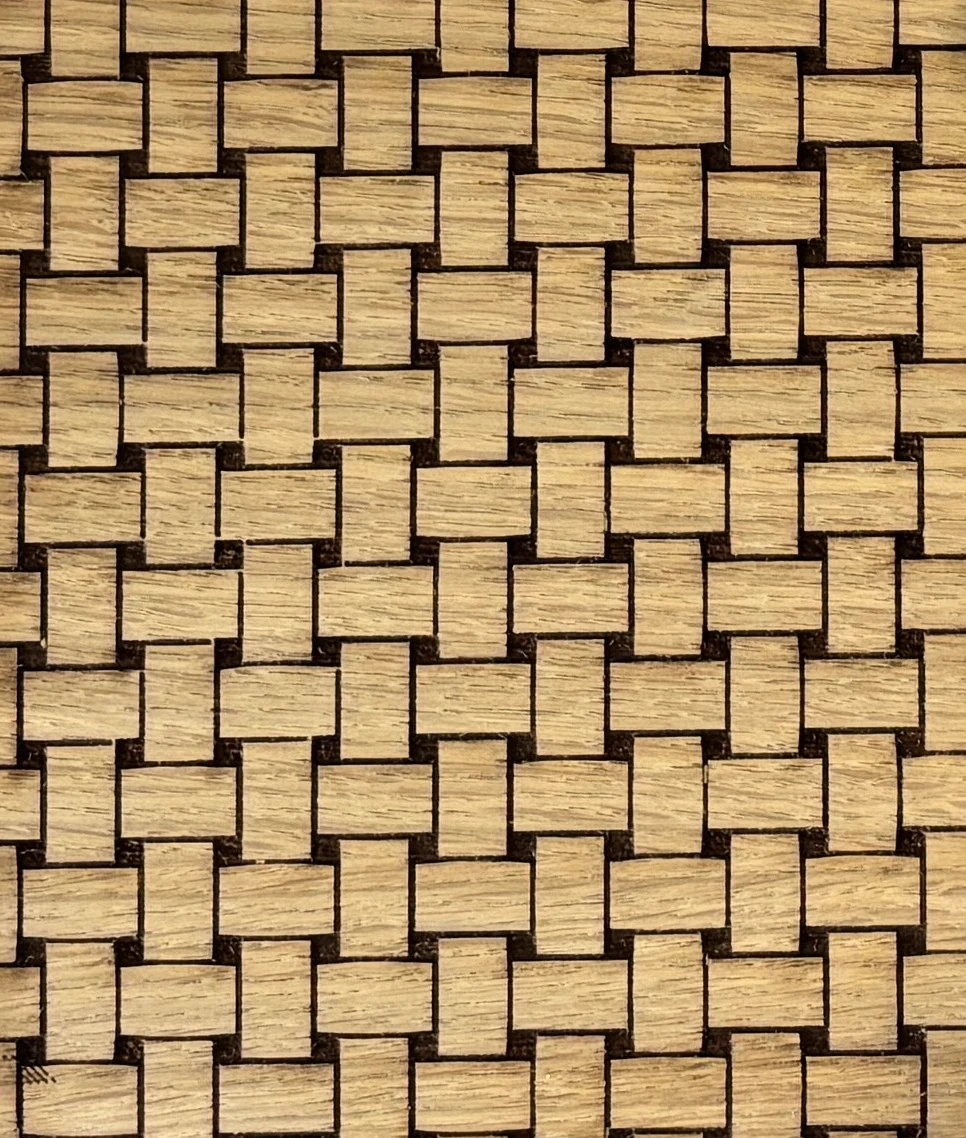 Bois découpé au laser en motif de tressage